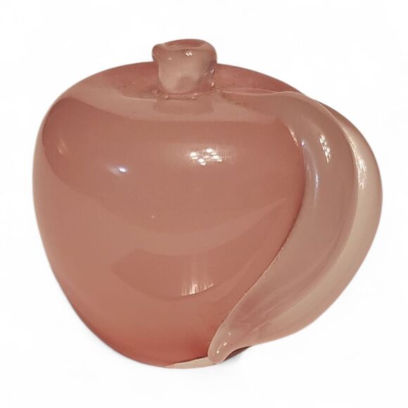 Vintage Archimede Seguso Pink Alabaster Murano Glass Apple Paperweight 2" - Picture 2 of 8
